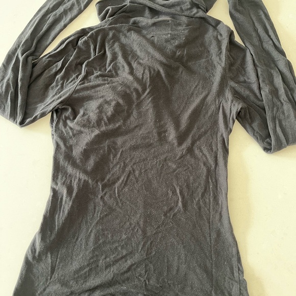 Black Long-Sleeve Women's Blouse with Fringe Detail - Picture 2 of 7